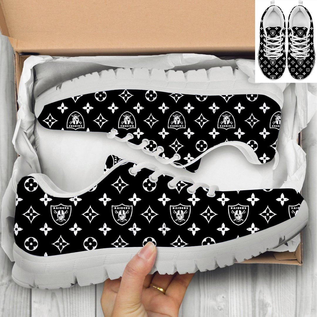 Oakland Raiders Gray NLF Sneaker Shoes For Men Women Fans - Image 5