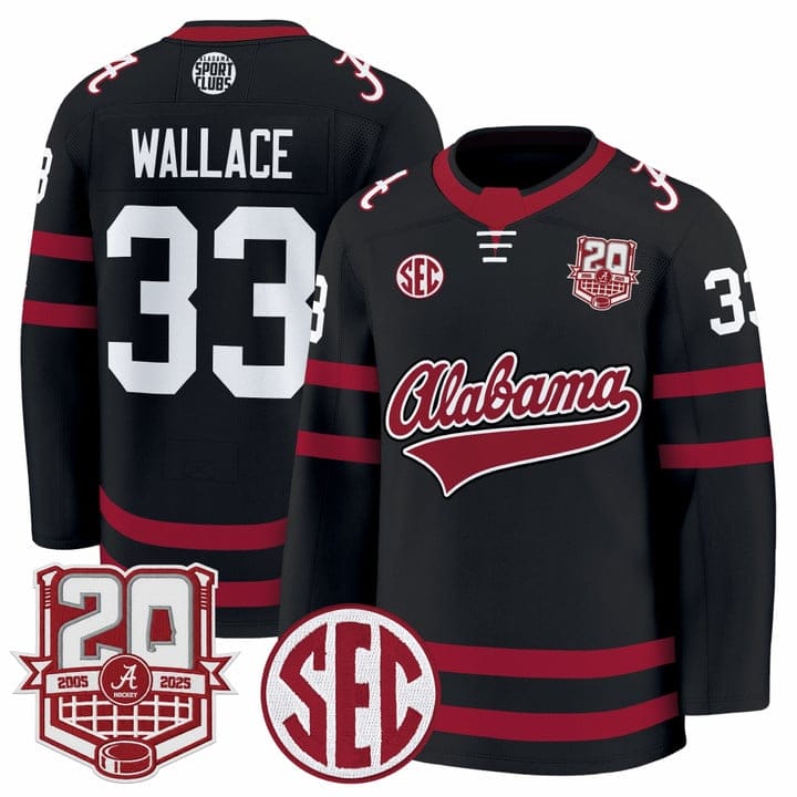 Parks Wallace Jersey #33 Alabama Crimson Tide 2025-26 Premium 20th Anniversary Patch Stitched