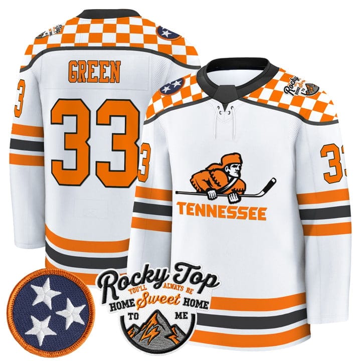 Alternative view of Patrick Green Jersey #33 Tennessee Volunteers 2025-26 Hockey Premium Stitched