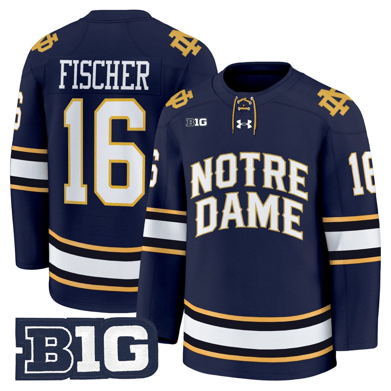Paul Fischer Jersey #16 Notre Dame Fighting Irish 2025-26 Premium Stitched - Image 3