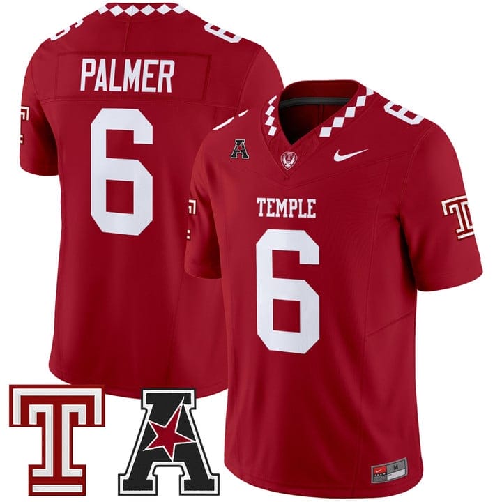Paul Palmer Jersey #6 Temple Owls 2025 Vapor Limited Stitched - Image 5