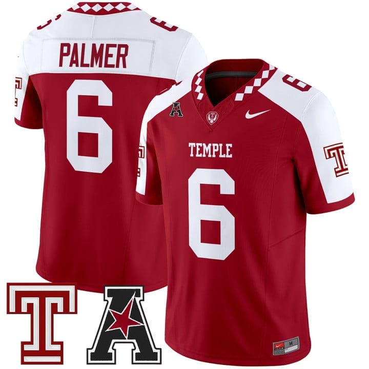 Paul Palmer Jersey #6 Temple Owls 2025 Vapor Limited Stitched - Image 4