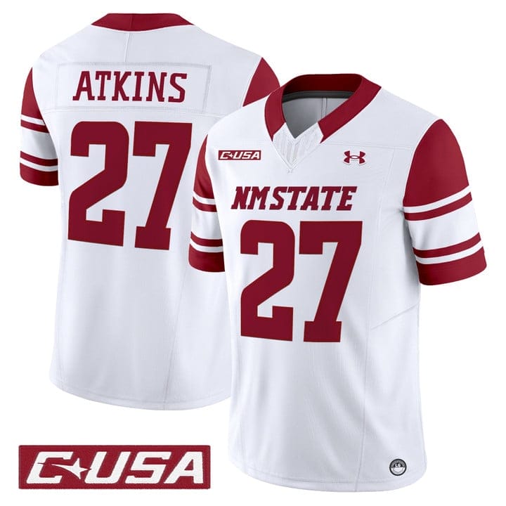 Alternative view of Pervis Atkins Jersey #27 New Mexico State Aggies 2025 Vapor Stitched