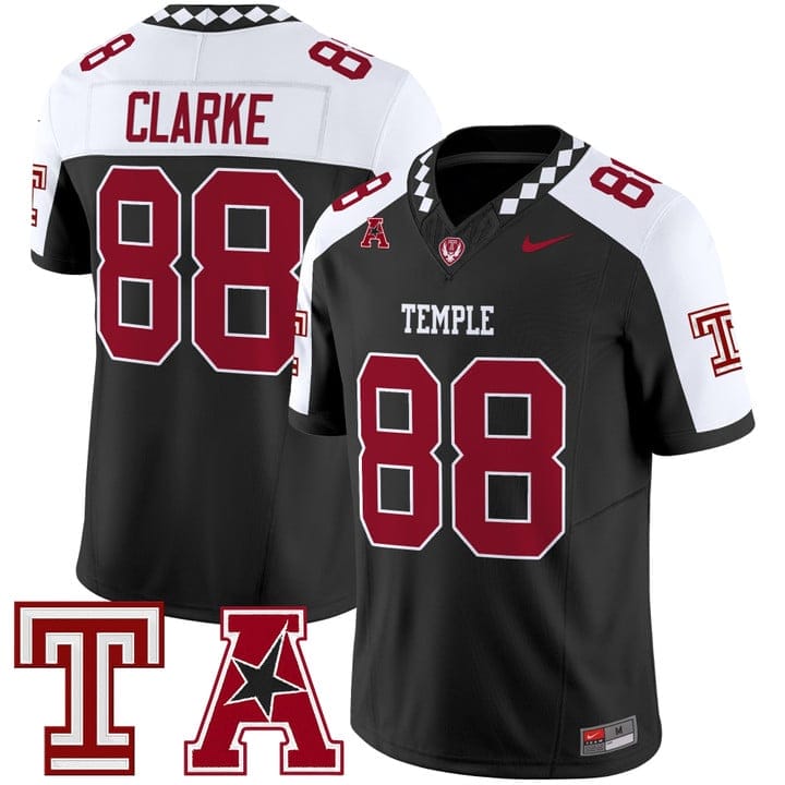 Peter Clarke Jersey #88 Temple Owls 2025 Vapor Limited Stitched - Image 3