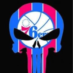 Philadelphia 76ers Skull Vertical Flag 3X5Ft Polyester Banner USA Digital Print