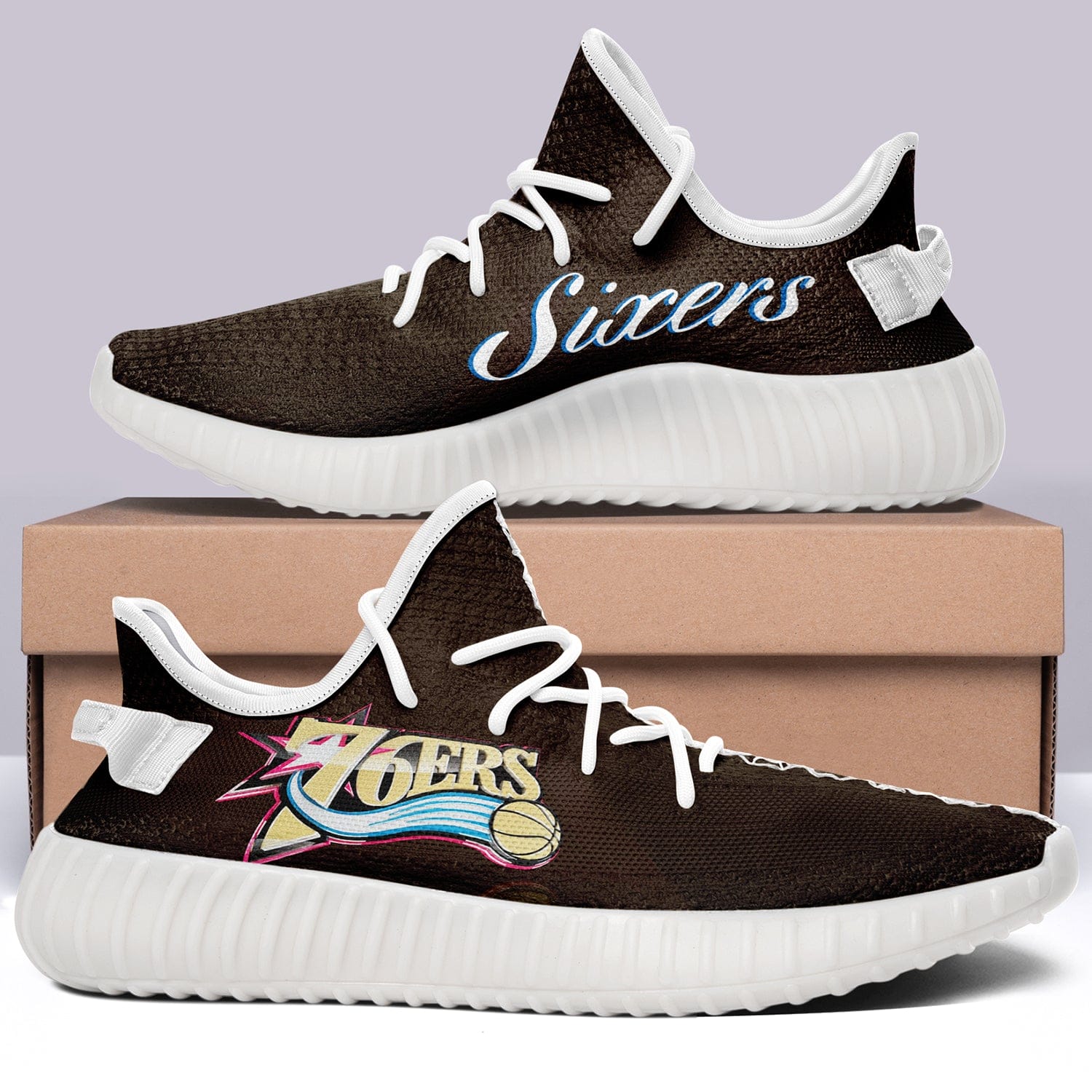 Alternative view of Philadelphia 76ers NBA 350v Yeezy Sneakers For Men Women Fans