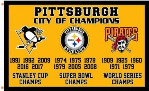 Pittsburgh Cty Champions Flag 3X5Ft Polyester Digital Print Banner USA