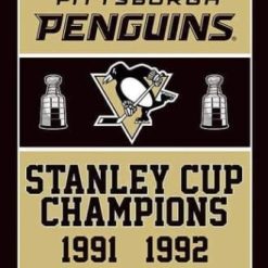 Pittsburgh Penguins Champions Vertical US Sport Flag 3X5Ft Polyester Digital Print Banner USA