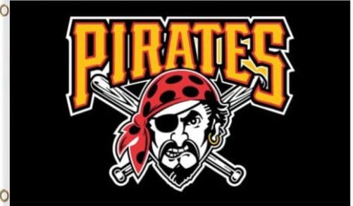 Pittsburgh Pirates Black Flag 3X5Ft Banner USA Polyester with Brass Grommets