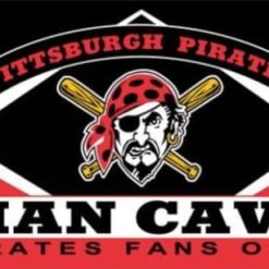 Pittsburgh Pirates Man Cave Flag 3X5Ft Banner USA Polyester with Brass Grommets