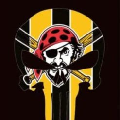 Pittsburgh Pirates Punisher Skull Flag 3X5Ft Banner USA Polyester with Brass Grommets