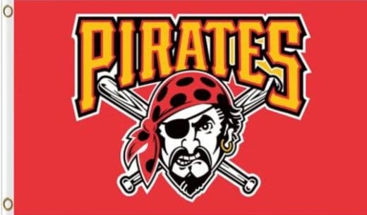 Pittsburgh Pirates Red Flag 3X5Ft Banner USA Polyester with Brass Grommets
