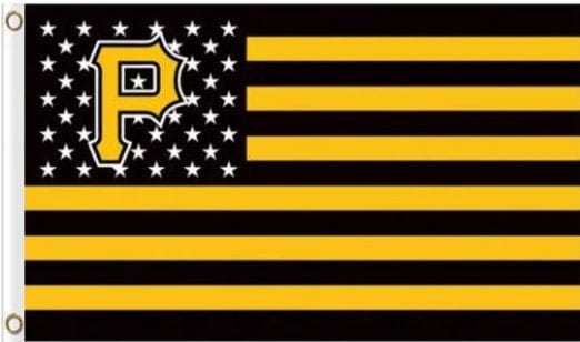Pittsburgh Pirates USA American Flag 3X5Ft Banner USA Polyester with Brass Grommets