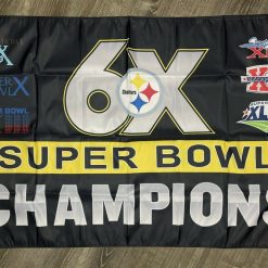 Pittsburgh Steelers 6x Super Bowl Championship Flag 3x5 ft Sports Banner New
