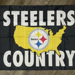 Pittsburgh Steelers Country Flag 3x5 ft Sports Black Banner Man-Cave Garage