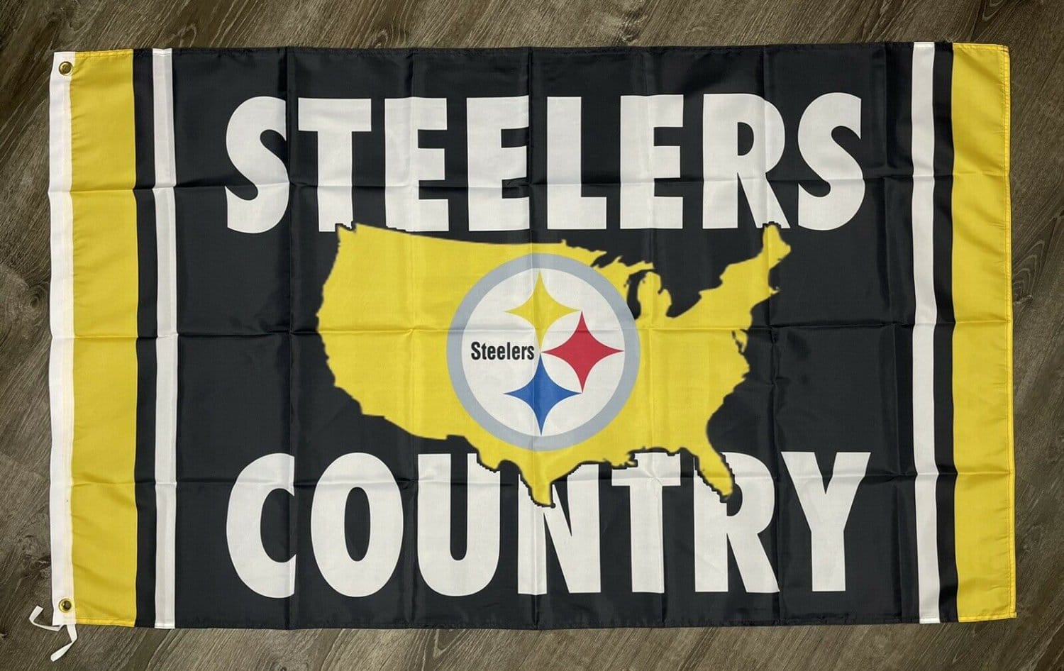 Pittsburgh Steelers Country Flag 3x5 ft Sports Black Banner Man-Cave Garage