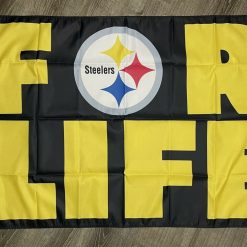 Pittsburgh Steelers for Life Flag 3x5 ft Sports Black Banner Man-Cave Garage