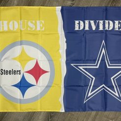 Pittsburgh Steelers vs Dallas Cowboys House Divided Flag 3x5  Banner New
