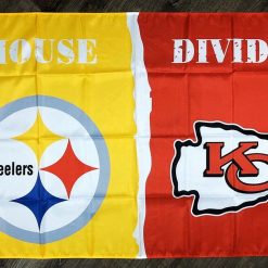 Pittsburgh Steelers vs Kansas City Chiefs House Divided Flag 3x5 ft Banner