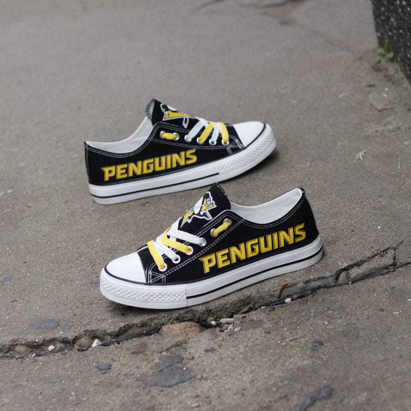Pittsburgh Penguins Low Top Canvas Sport Sneakers Shoes For Men Women Fans
