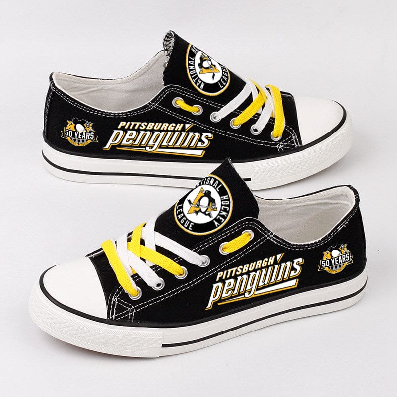 Alternative view of Pittsburgh Penguins Low Top Canvas Sport Sneakers Shoes For Men Women Fans