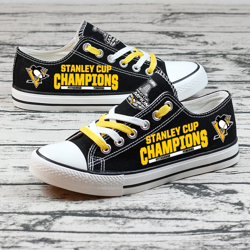 Pittsburgh Penguins Low Top Canvas Sport Sneakers Shoes For Men Women Fans - Image 4