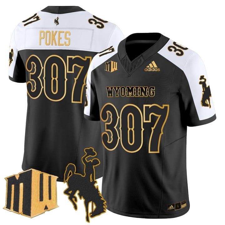 Pokes Jersey #307 Wyoming Cowboys 2025 Gold Vapor Limited Stitched