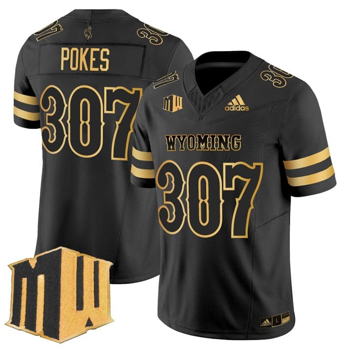 Alternative view of Pokes Jersey #307 Wyoming Cowboys 2025 Gold Vapor Limited Stitched
