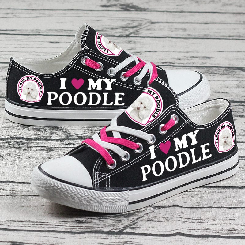 Poodle Canvas Sneakers Shoes For Men Women Fans - Image 3