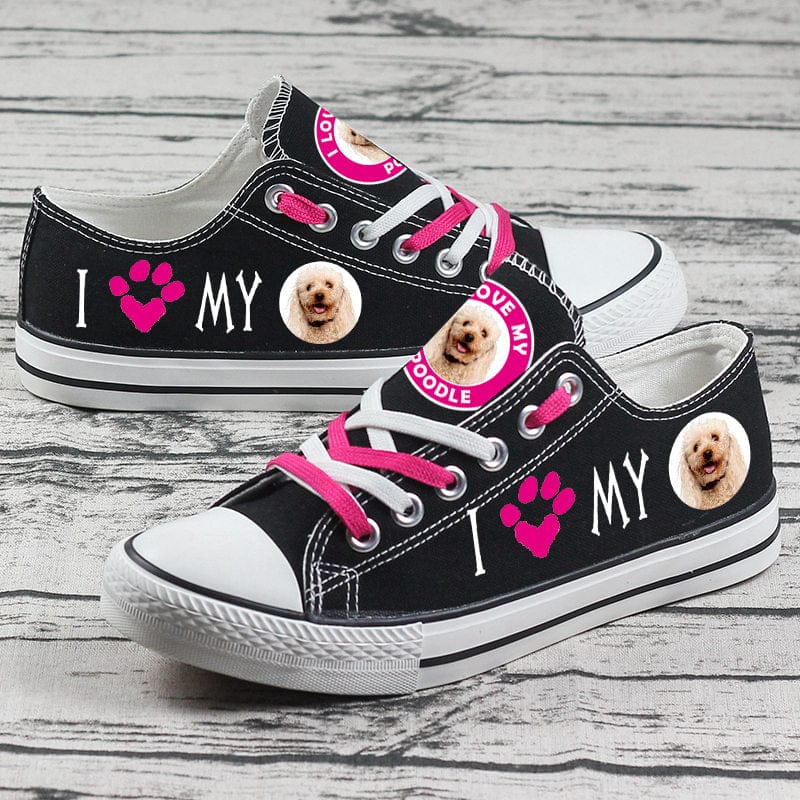 Poodle Canvas Sneakers Shoes For Men Women Fans - Image 2