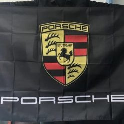 Porsche Flag Black 3X5 Ft Polyester Banner USA 90x150cm