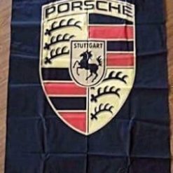 Porsche Flag Black Vertical 3X5 Ft Polyester Banner USA 90x150cm