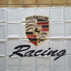 Porsche Flag Black White Racing 3X5 Ft Polyester Banner USA 90x150cm