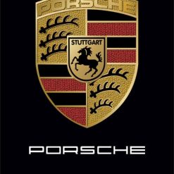 Porsche Flag Black White Vertical 3X5 Ft Polyester Banner USA 90x150cm