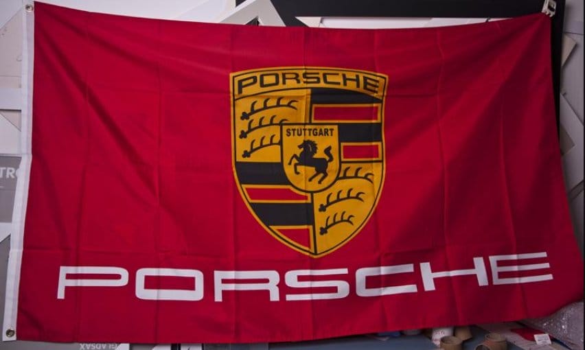 Porsche Flag Red 3X5 Ft Polyester Banner USA 90x150cm