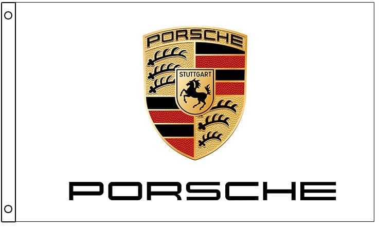 Porsche Flag White 3X5 Ft Polyester Banner USA 90x150cm