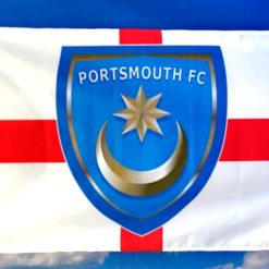Portsmouth F.C. Football Club Flag White 3x5ft Banner Polyester