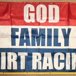 Racing Flag 2 Dorm Room Man Cave Nascar Dirt Racing USA Sign 3x5'