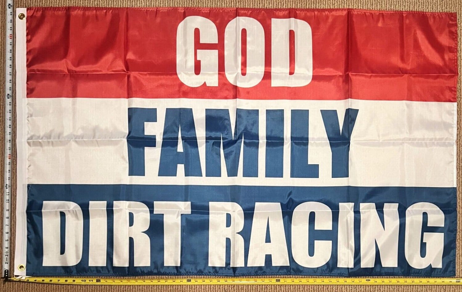 Racing Flag 2 Dorm Room Man Cave Nascar Dirt Racing USA Sign 3x5'