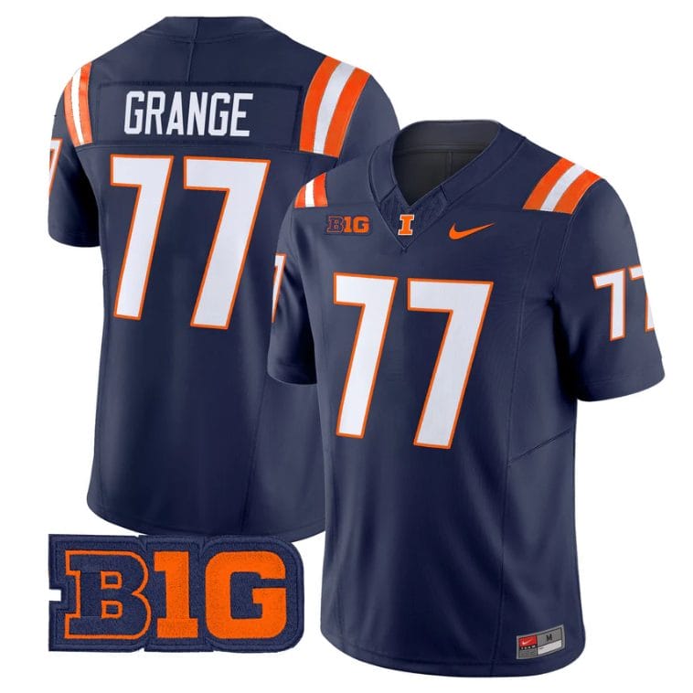 Red Grange Jersey #17 Illinois Fighting Illini 2025 Vapor Stitched - Image 3