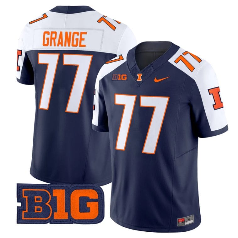 Alternative view of Red Grange Jersey #17 Illinois Fighting Illini 2025 Vapor Stitched