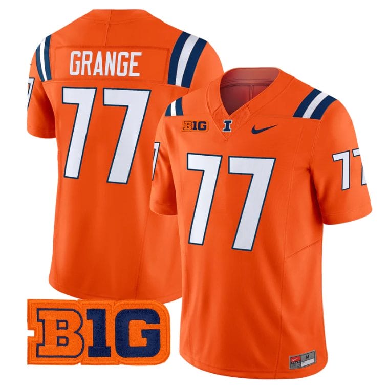 Red Grange Jersey #17 Illinois Fighting Illini 2025 Vapor Stitched - Image 5