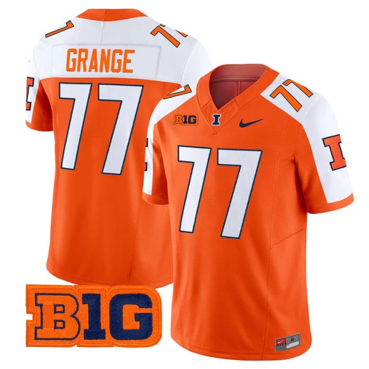 Red Grange Jersey #17 Illinois Fighting Illini 2025 Vapor Stitched - Image 4