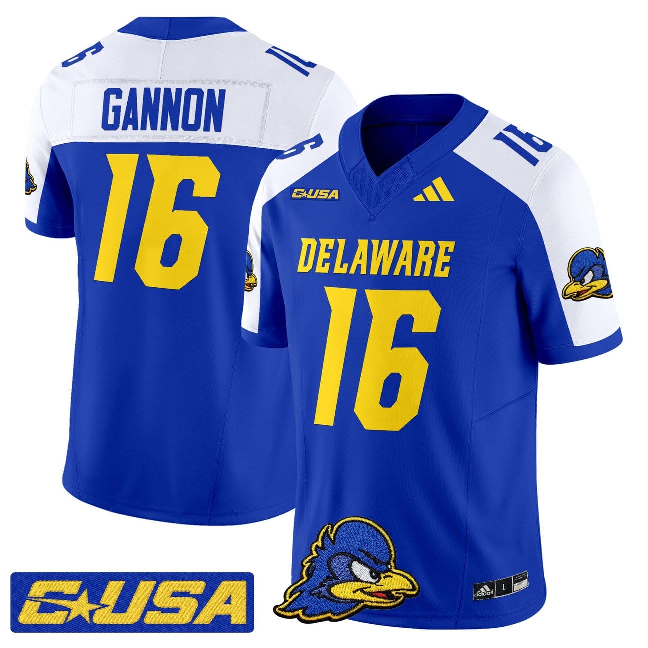 Rich Gannon Jersey #16 Delaware Blue Hens 2025 Vapor Limited Stitched - Image 3