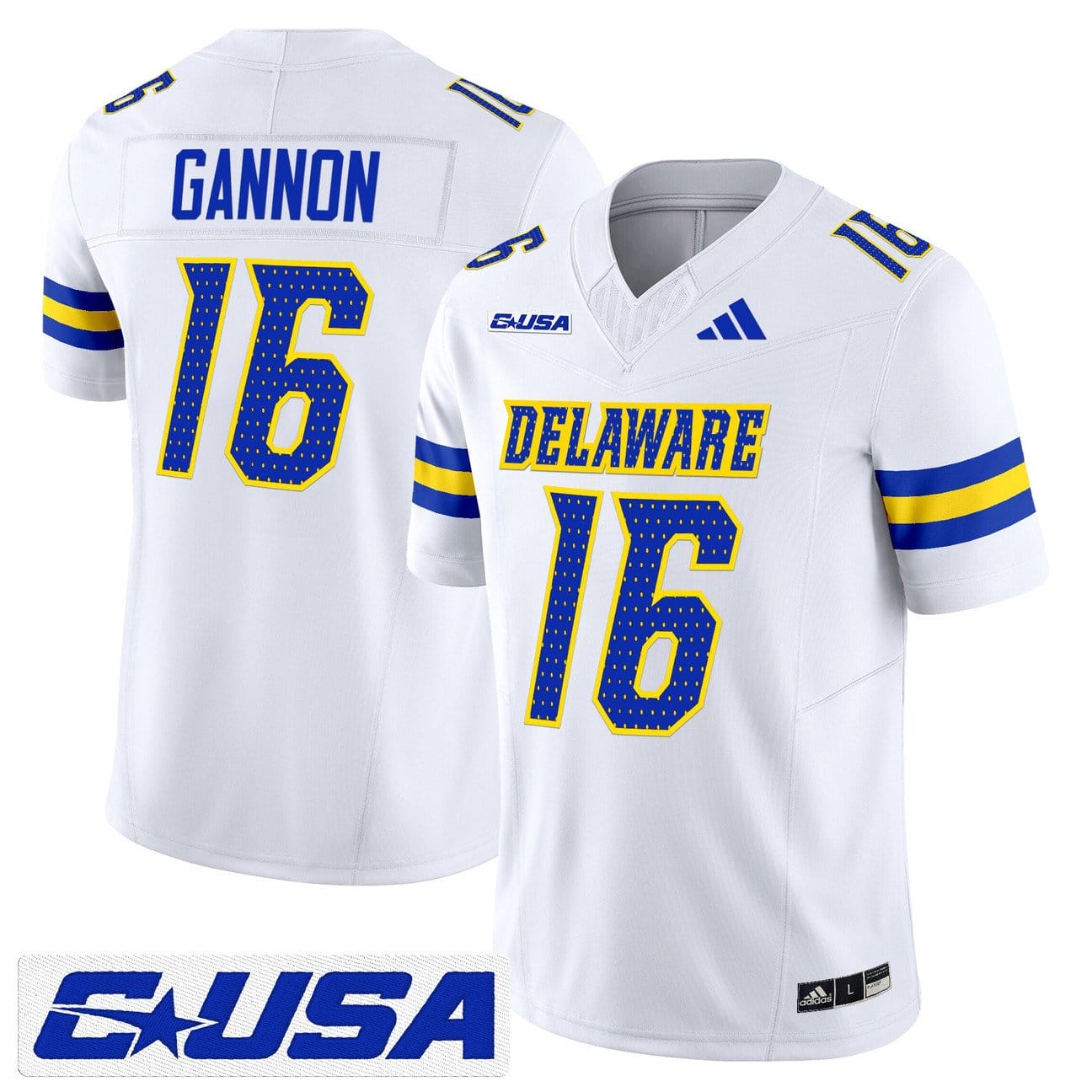 Rich Gannon Jersey #16 Delaware Blue Hens 2025 Vapor Limited Stitched - Image 5
