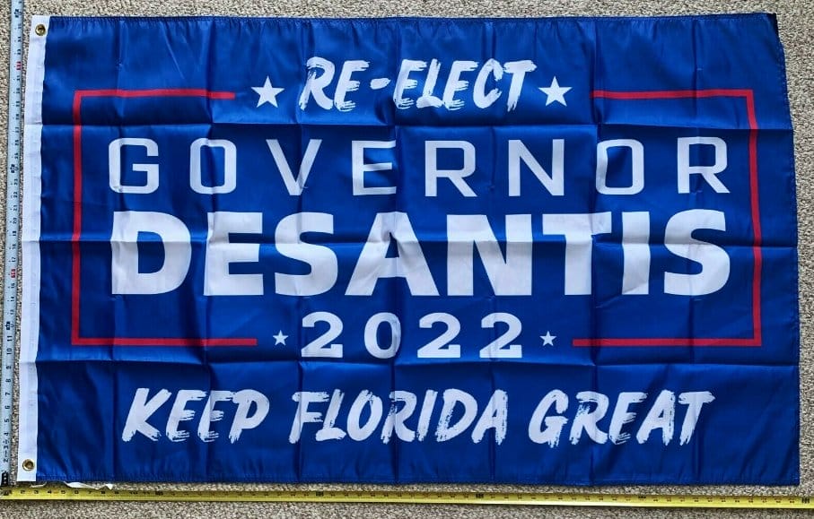 Ron Desantis Flag Governor 2022 Re-Elect Blu Florida Sign USA 3x5ft