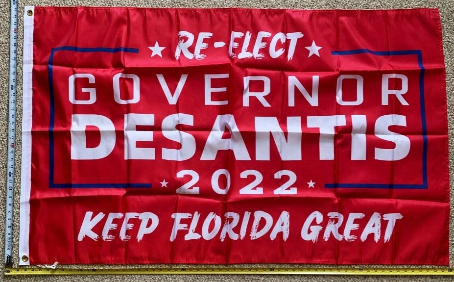 Ron Desantis Flag Governor 2022 Re-Elect Red Florida Sign USA 3x5ft