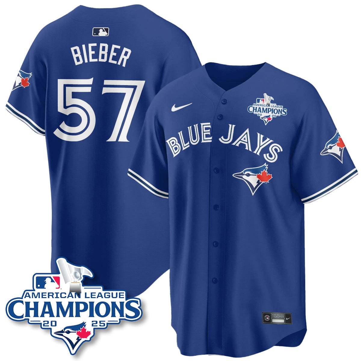Toronto Blue Jays 2025 American League Champions Jersey - All Stitched - Image 25