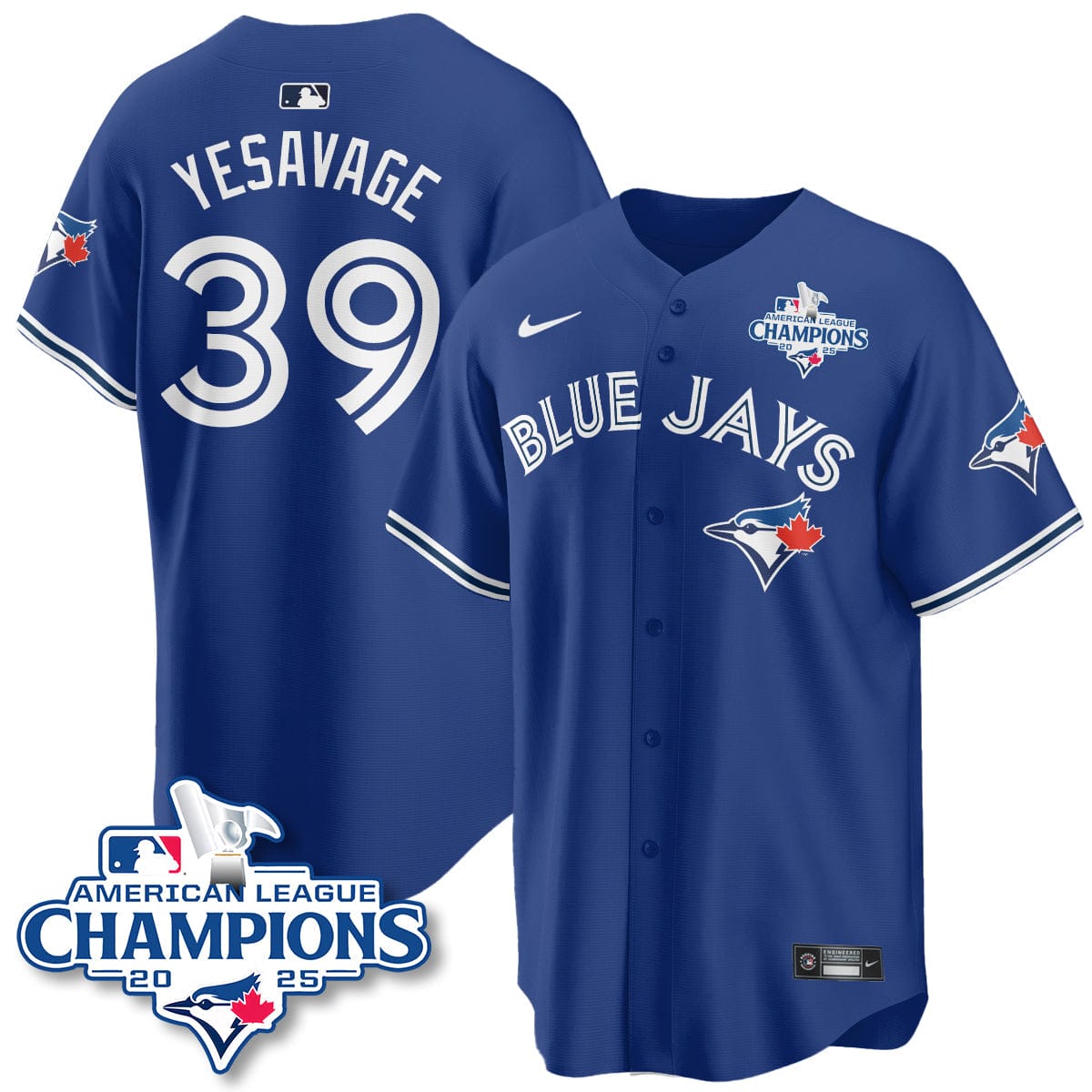 Toronto Blue Jays 2025 American League Champions Jersey - All Stitched - Image 29
