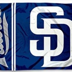 San Diego Padres America Flag 3X5Ft Banner USA Polyester with Brass Grommets